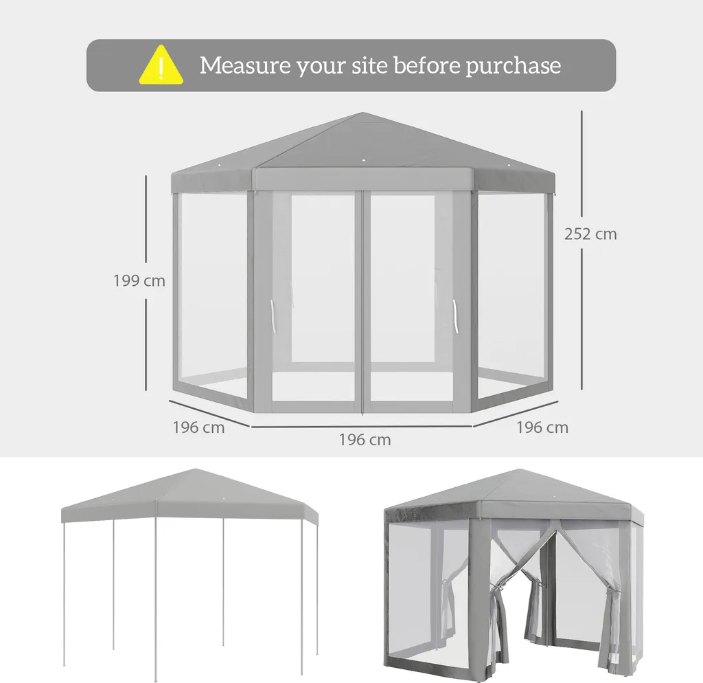 Barnum de réception hexagonal gris idéal pour protéger vos invités - 5