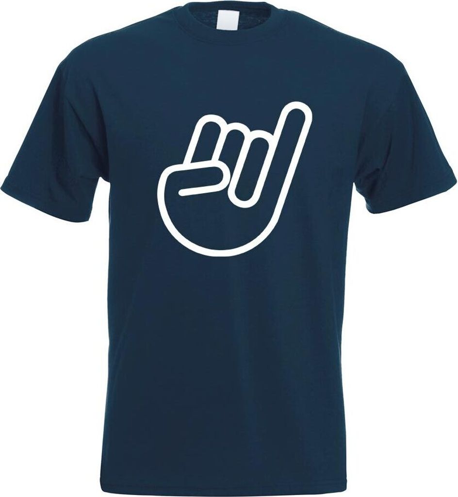 Kiwistar - T-Shirt - Navy - Stinkefinger - Shocker Hand Motiv Bedruckt Funshirt Design Print - mit Motiv Bedruckt - Funshirt Design - Sport - Freiz...