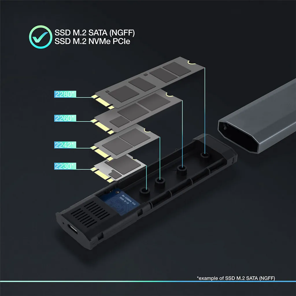 Boîtier SSD Externe NVMe pour Transfert de Données Rapide USB 3.2 G2 - 3