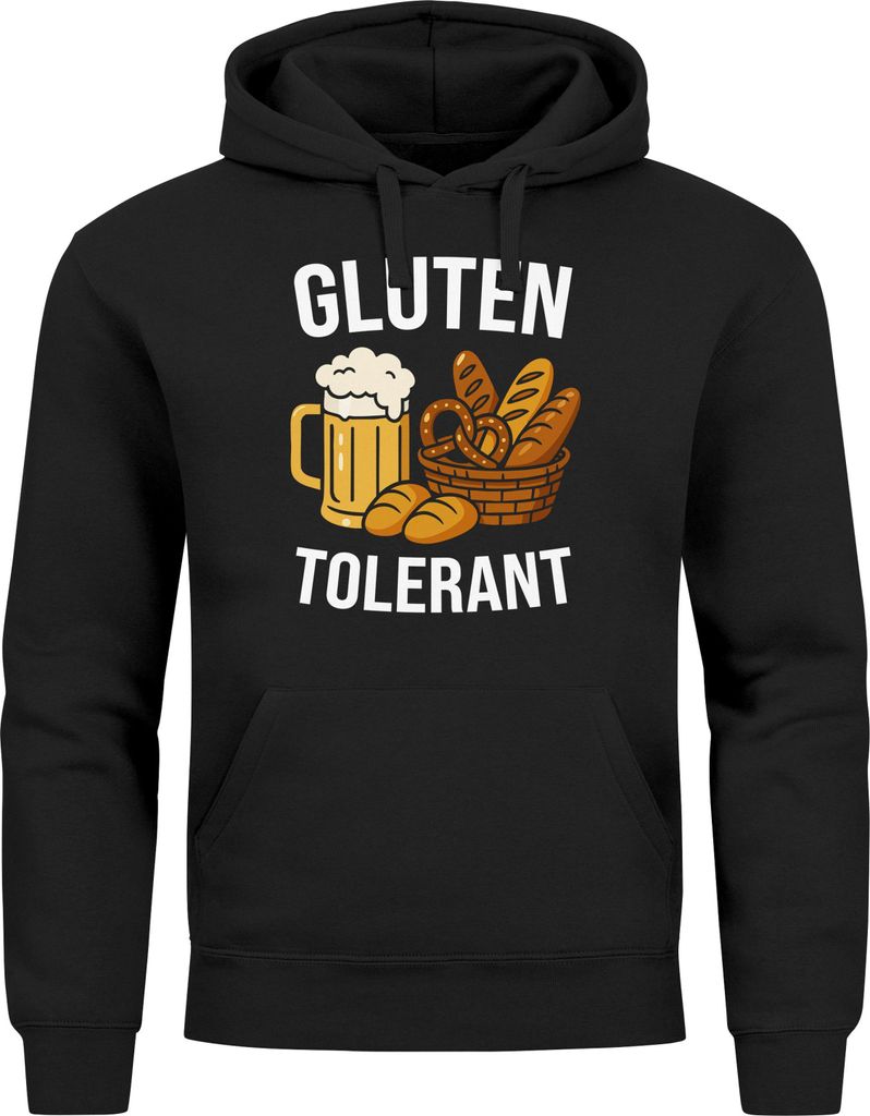 Hoodie Herren für das Gluten Tolerant Bier Ersatz Tracht Pullover Volksfest Bierfest Outfit Spruch Lustig Moonworks