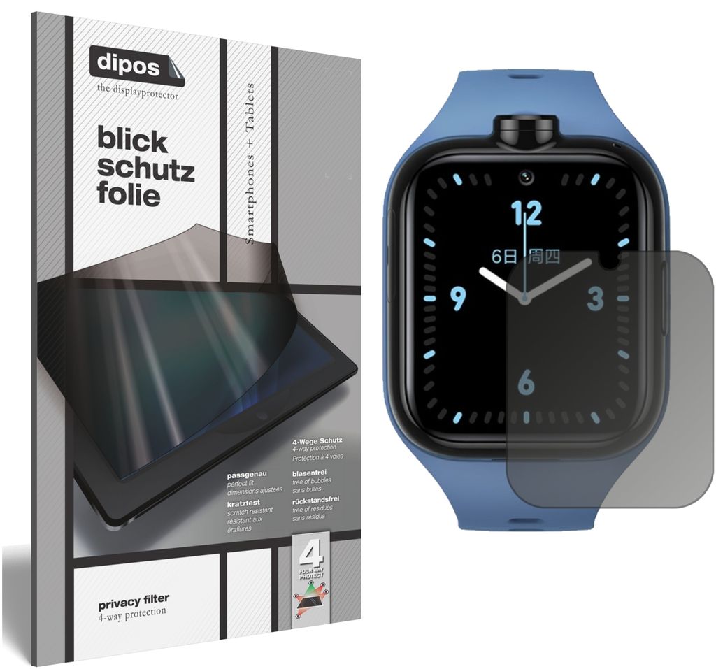 Blickschutzfolie für Xiaomi Mi Kids Watch 4 Pro matt Schutzfolie Folie Display Schutz dipos