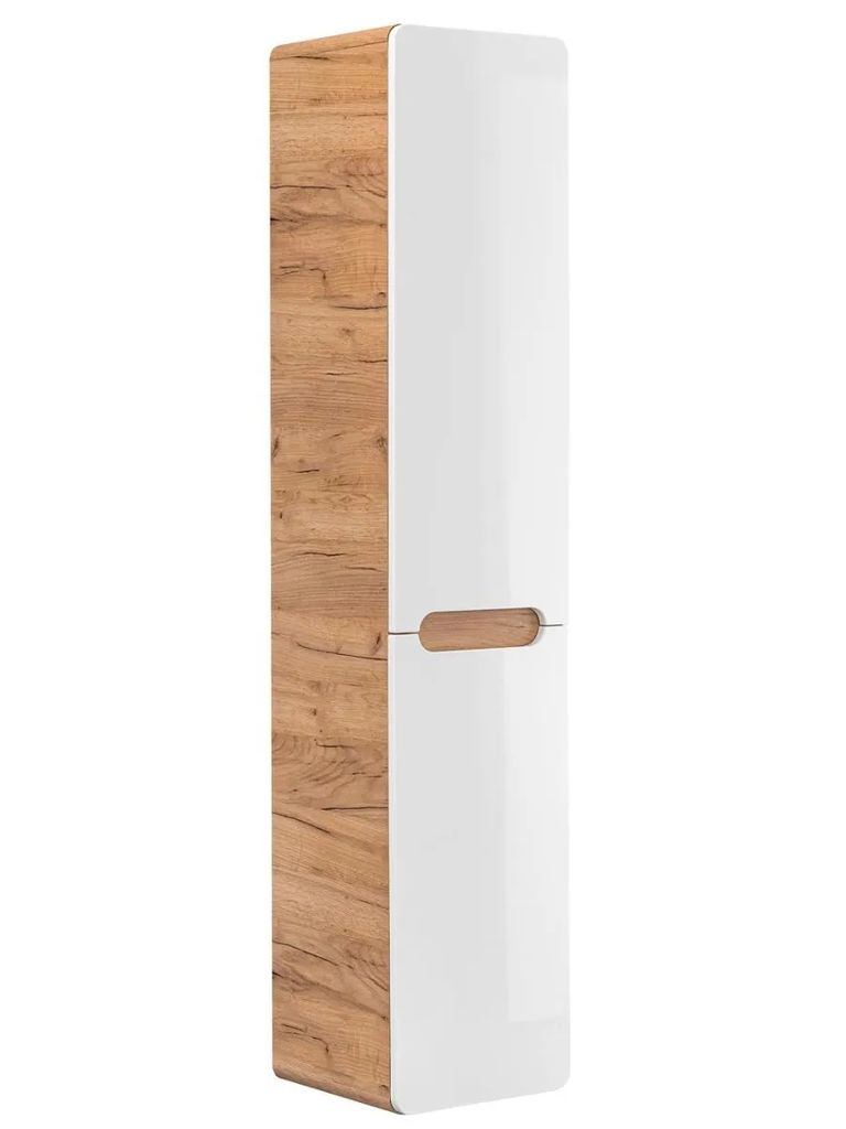Badezimmerschrank mit Wäschekorb "Panay"  Weiß - Goldene Produktbild 1