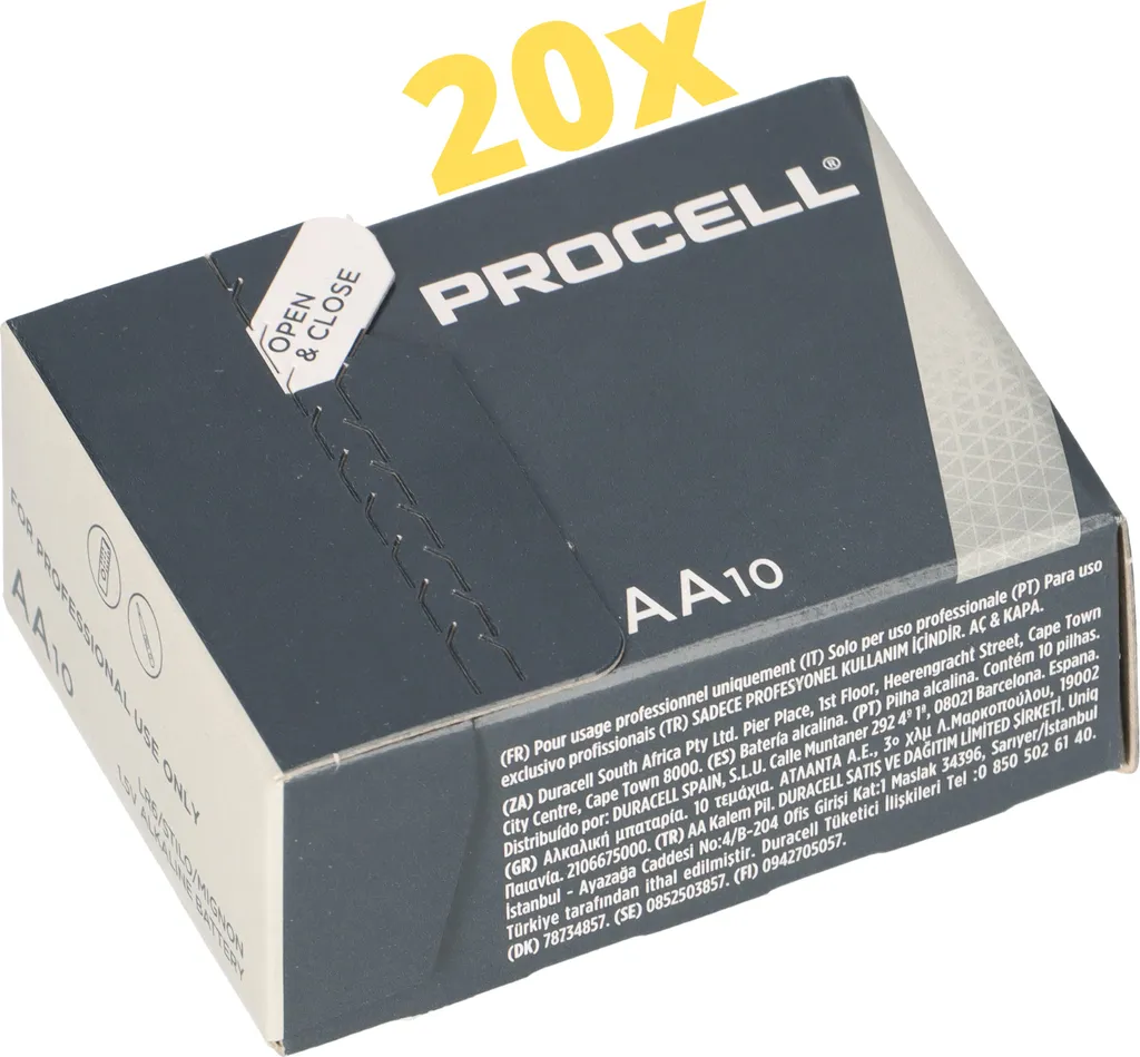 200 Piles Duracell Procell AA LR6 pour Microphones et Matériel Audio