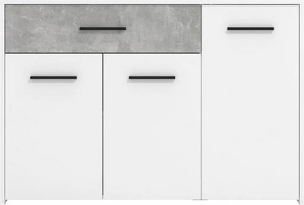 Buffet Sanza 119 cm Blanc Design Compact avec Tiroir de Rangement Chic - 9