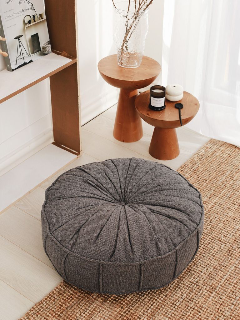 Hanah Home, Vintage - Anthracite, Kissen, Stoff: 100 % TEDDY, Anthrazit, 60 x 60 x 20 cm