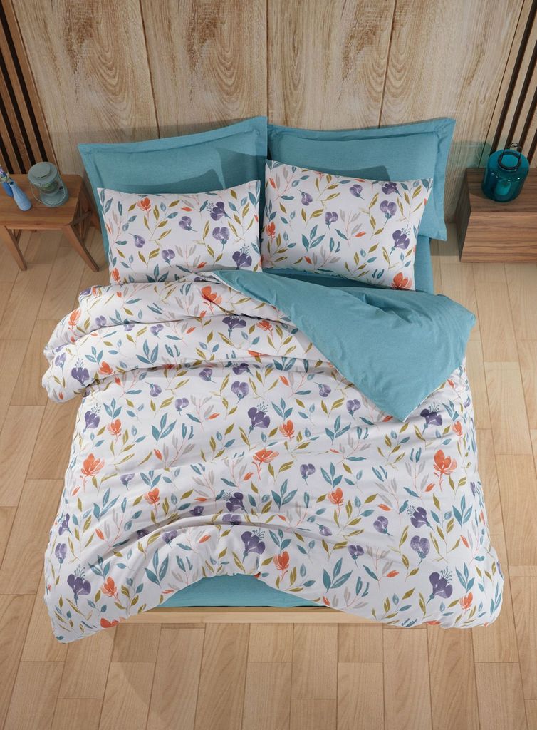 L'Essentiel Linge de Maison, Floral - Lilac, Doppel-Bettbezug-Set (DE), Lila, 65 % BAUMWOLLE / 35 % POLYESTER, 200 x 200 cm