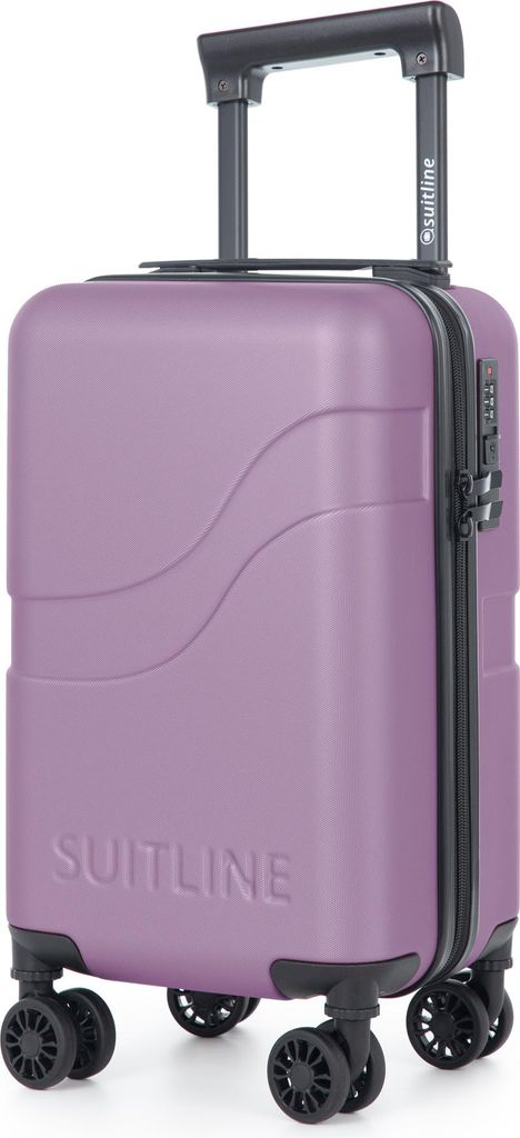 Suitline Clix-Lite - kleiner Koffer abnehmbare Rollen Unter-Sitz Handgepäck Underseat mini Trolley 40x20x25 cm - Größe XS,Flieder
