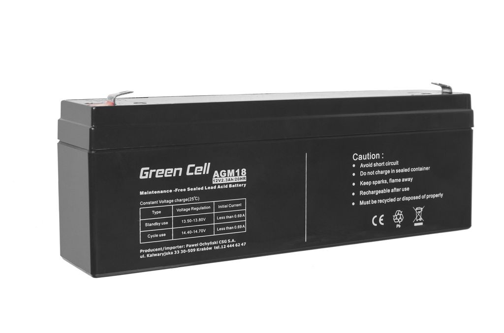 Green Cell AGM18 Batterie AGM 12V 2.3Ah Image du produit 