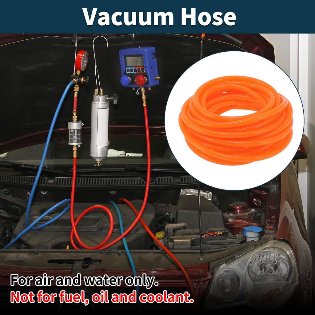 Silicone Vakuumschlauch Automobil Vakuumleitung Orange 30FT 5/32" 8mm ID 2mm Dicke 1 Stück Hochtemperatur 130PSI Maximaldruck für Luft und Wasser