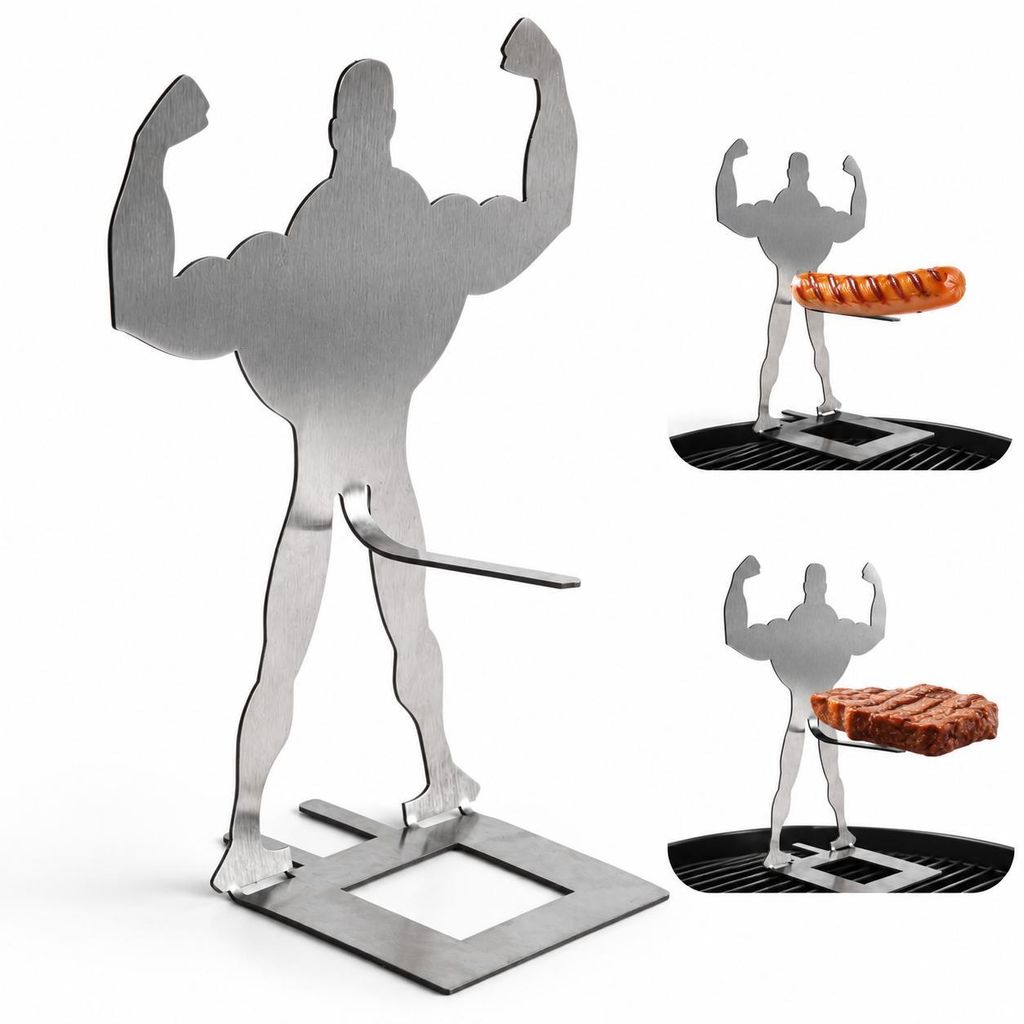 4er Set lustige Hotdog-Halter in Muskelmann-Form |  Hotdog- Produktbild 