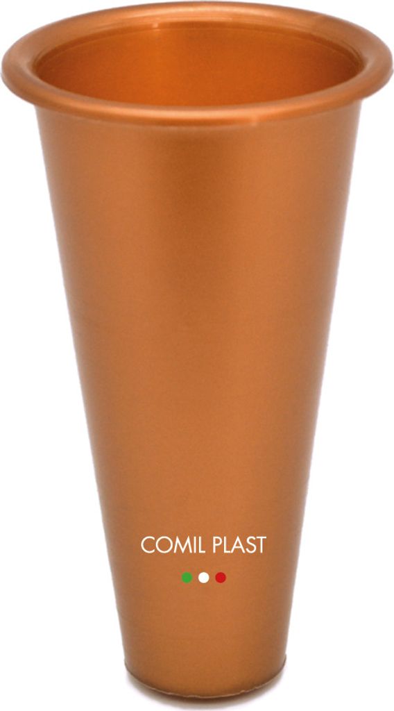 Comil Plast | Innenblumenhalter aus Kunststoff für Friedhofsvase Kupferfarbe | Durchmesser 6,4 cm, Höhe 11 cm., 11.2