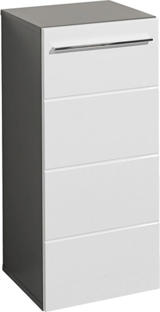 Unterschrank - Anthrazit - Weiß Hochglanz - B 34 cm - 1 Tür Produktbild 