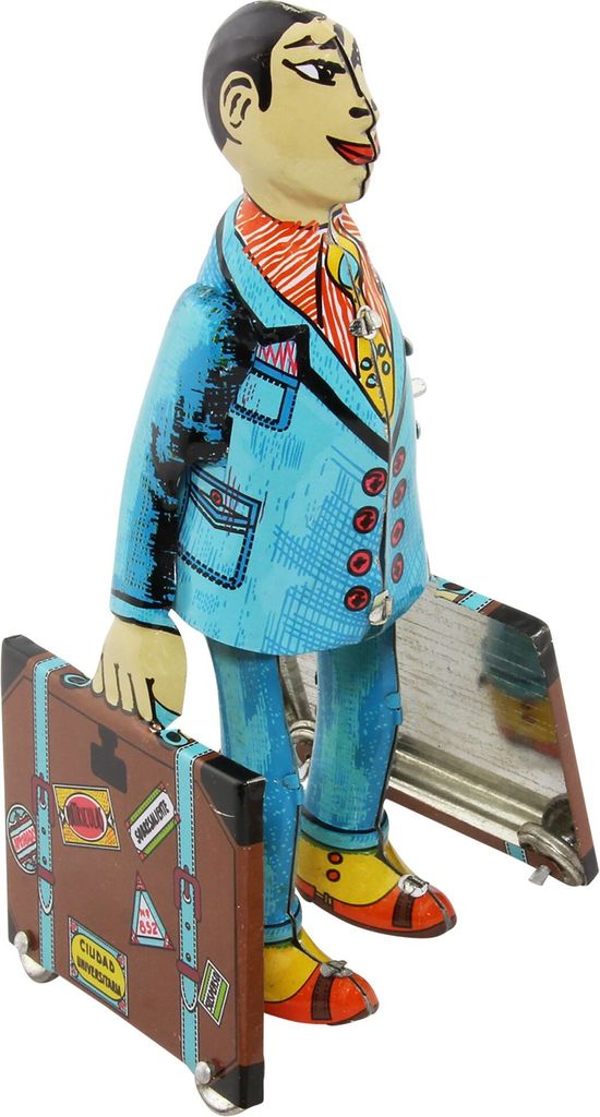 Blechspielzeug - Kofferträger aus Blech - Mann mit Koffer