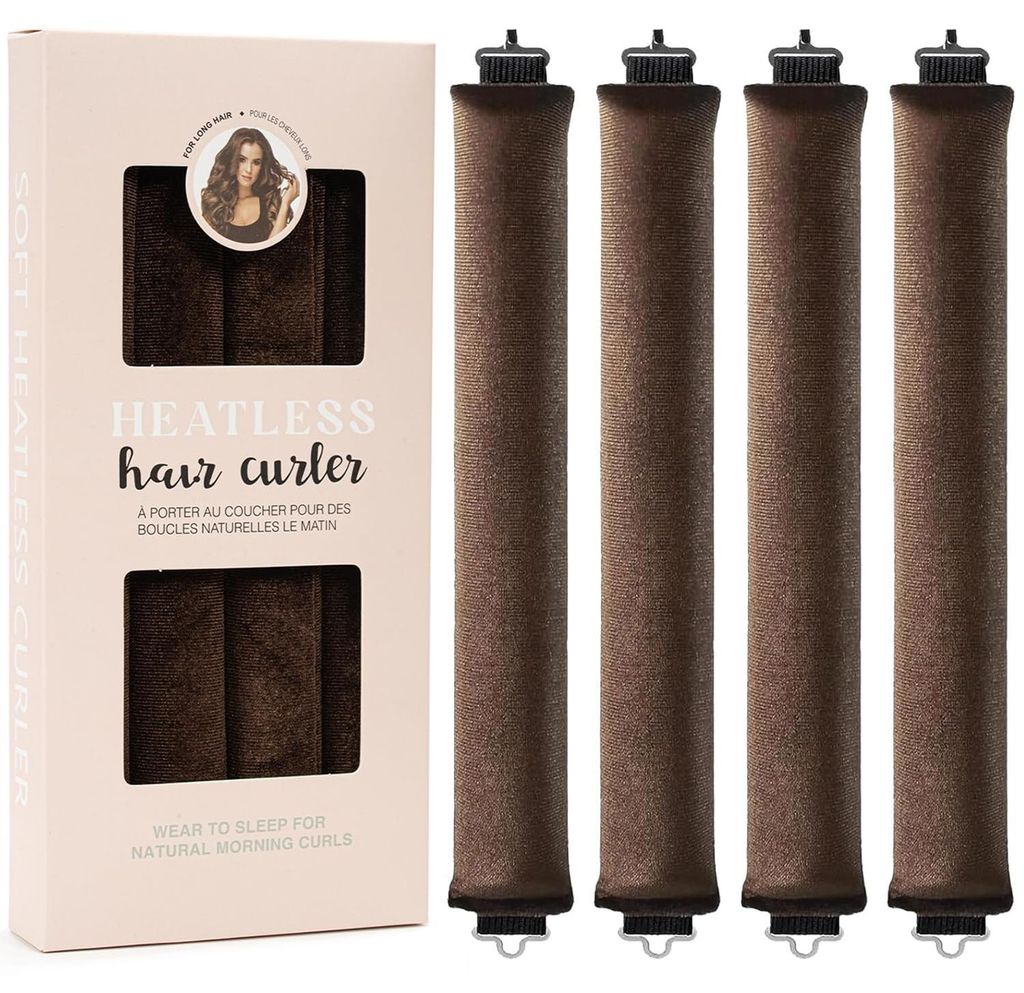 SOHO Heatless Hair Curlers Overnight Lockenwickler Ohne Hitze Braun