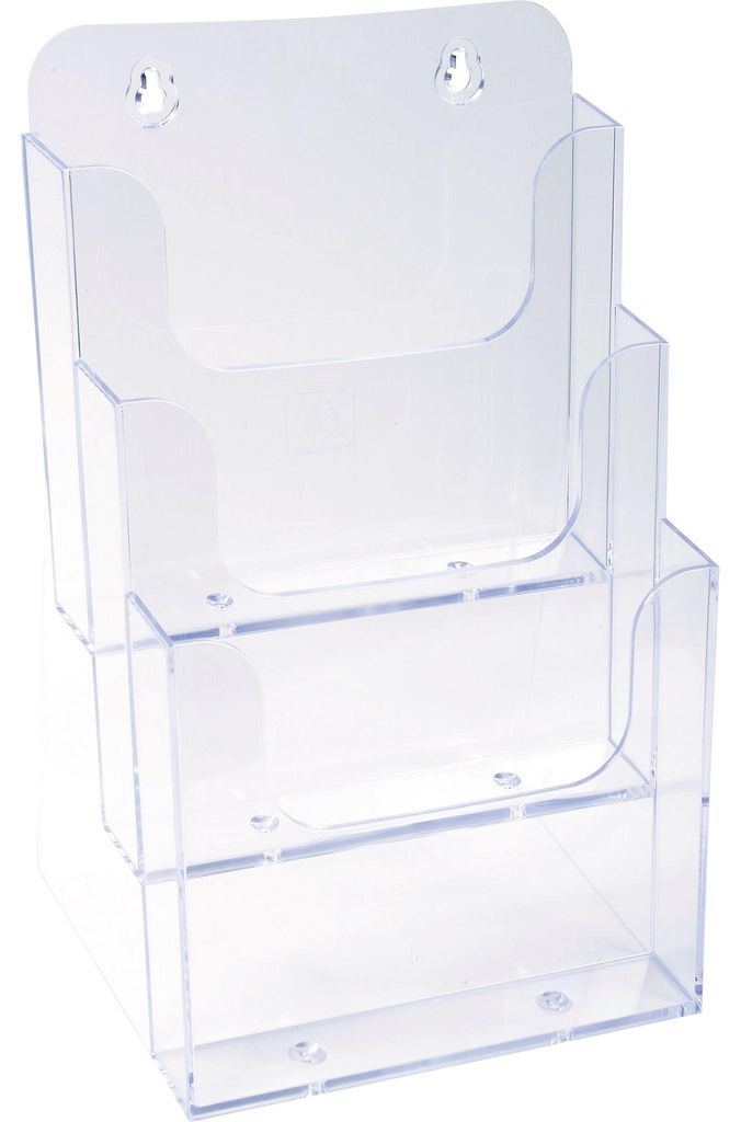 Prospekthalter Office Exacryl 18,1 x 28 x 15,4 cm (B x H x T) DIN A5 Polystyrol kristall 3 Fcher