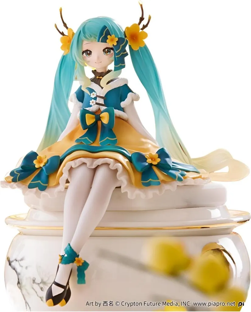 Statuette décorative Hatsune Miku 14 cm pour bureau et manga
