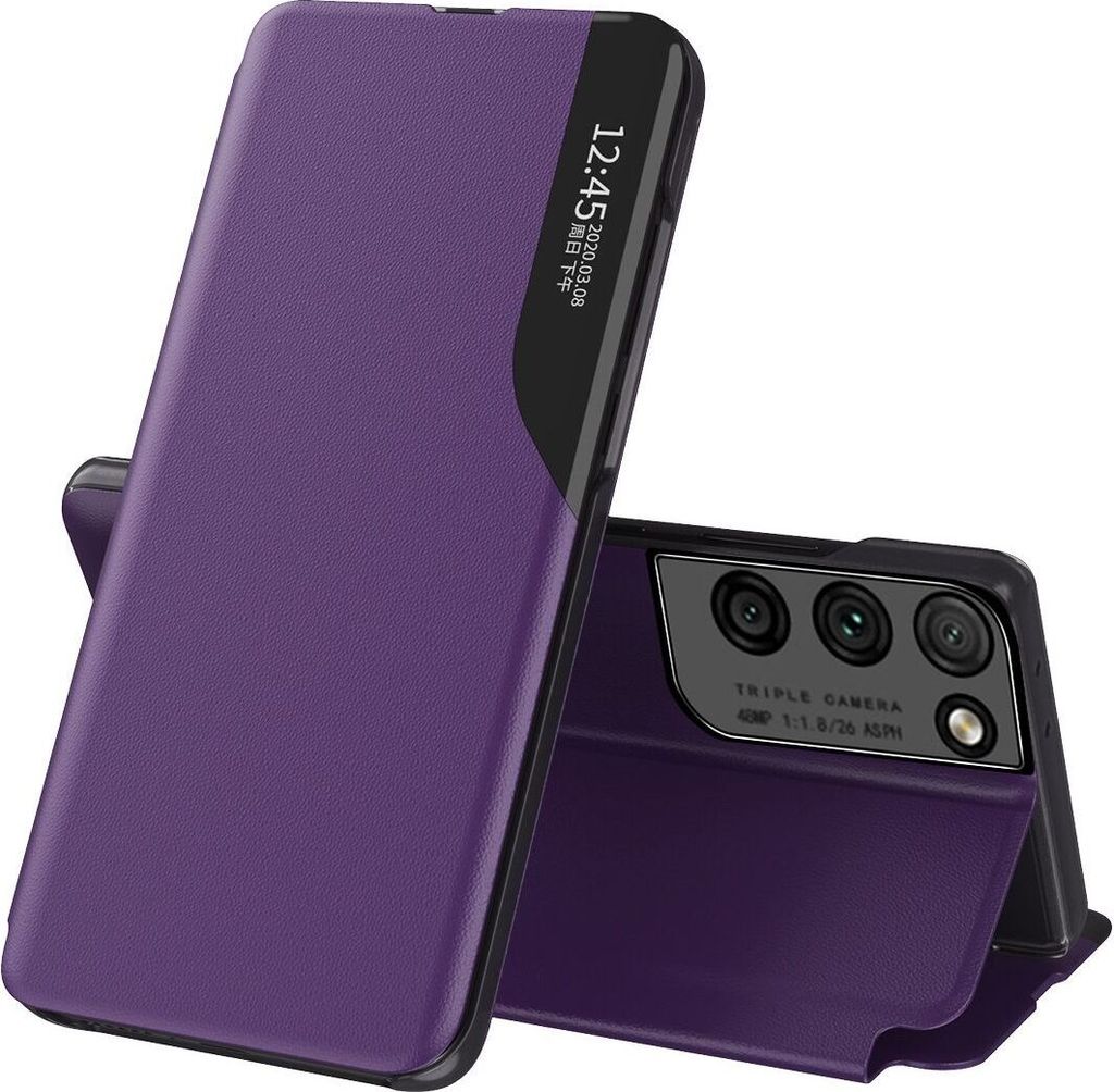 König Design Hülle kompatibel mit Samsung Galaxy S23 Ultra Kunstleder Handyhülle - Handy Case Violett