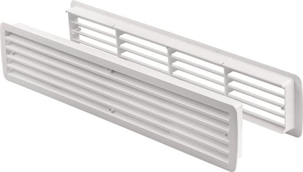 Badezimmerlüftung 9020 CW Länge 457 mm Breite 92 mm Kunststoff creme weiß Ecken abgerundet