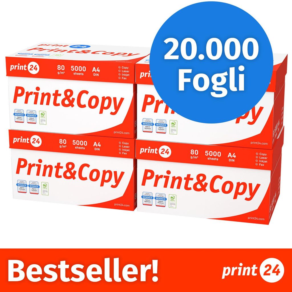 NUOVO: print24 Carta per stampanti e fotocopie 20000 fogli Immagine del prodotto 