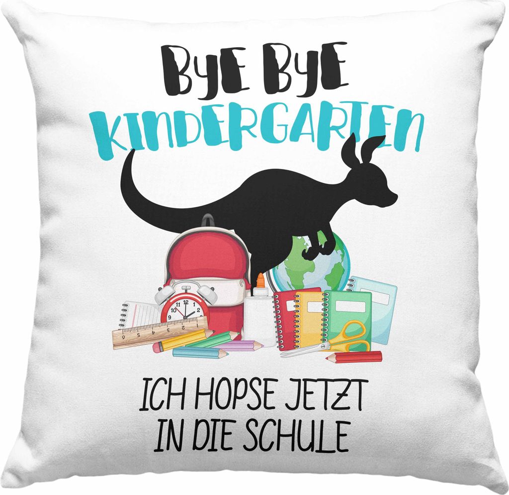 Trendation - Schulkind 2023 Einschulung Mädchen Junge Geschenk Schultüte Deko-Kissen mit Füllung 40x40 Schulstart 1. Schultag Schuleinführung S...
