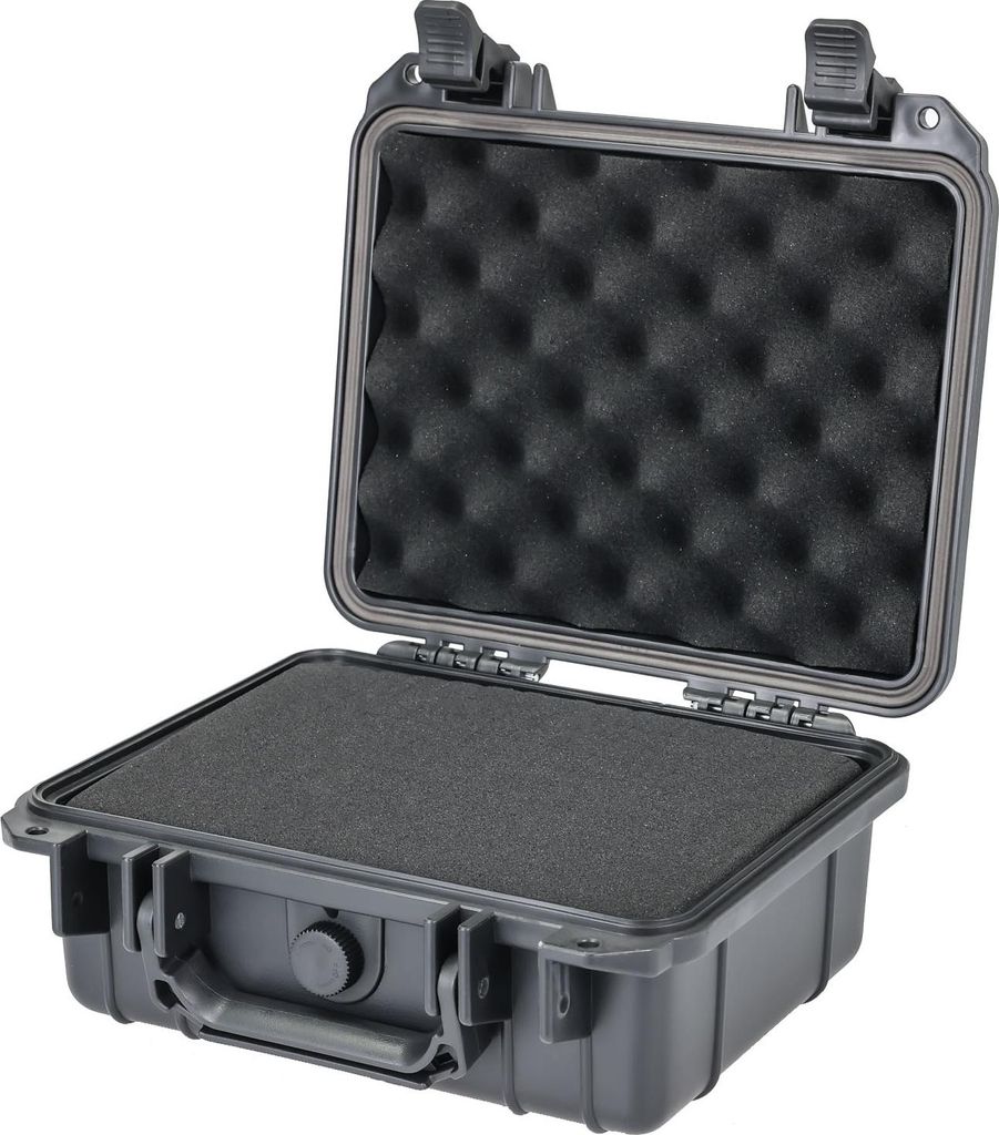 HMF ODK100 Outdoor-Fotokoffer mit Rasterschaumstoff, 27 x 24,5 x 13 cm