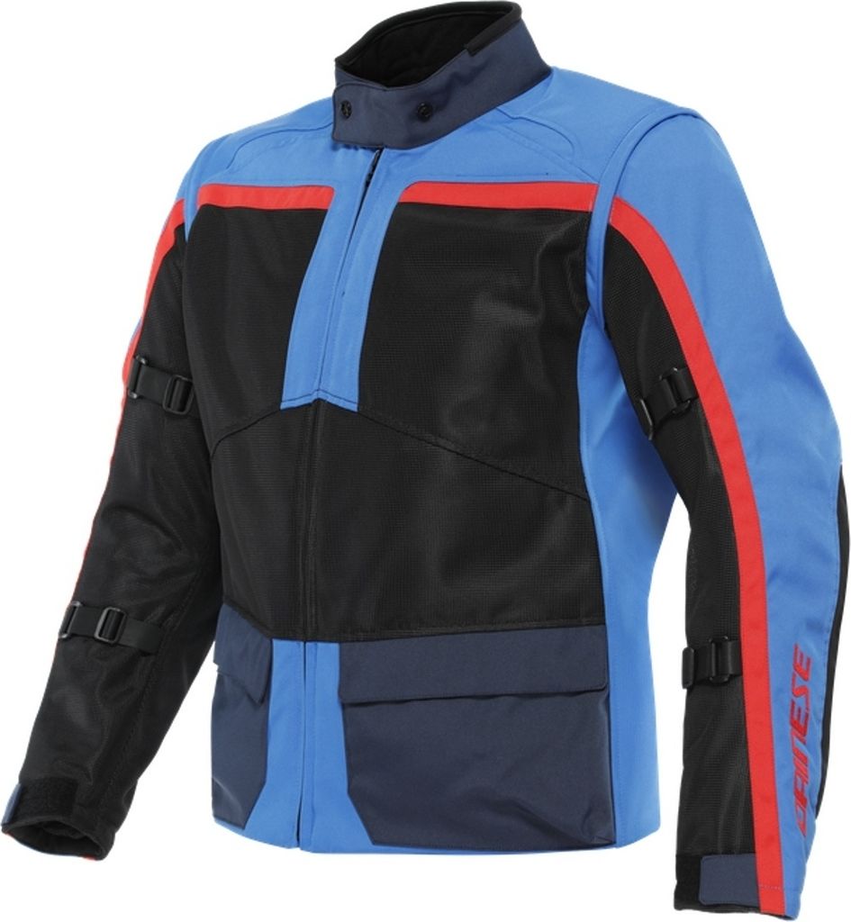 Dainese Outlaw Tex Motorrad Textiljacke, schwarz/blau/rot, 58