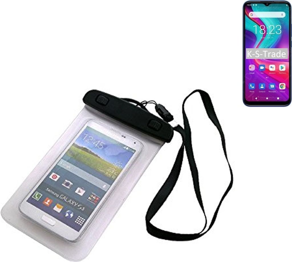 K-S-Trade Schutz Hülle Handy Hülle Kompatibel mit Doogee X96 Pro Beach Bag wasserdicht 16cm x 10cm Schutzhülle Staub Sand Flachwasser Beachbag Case