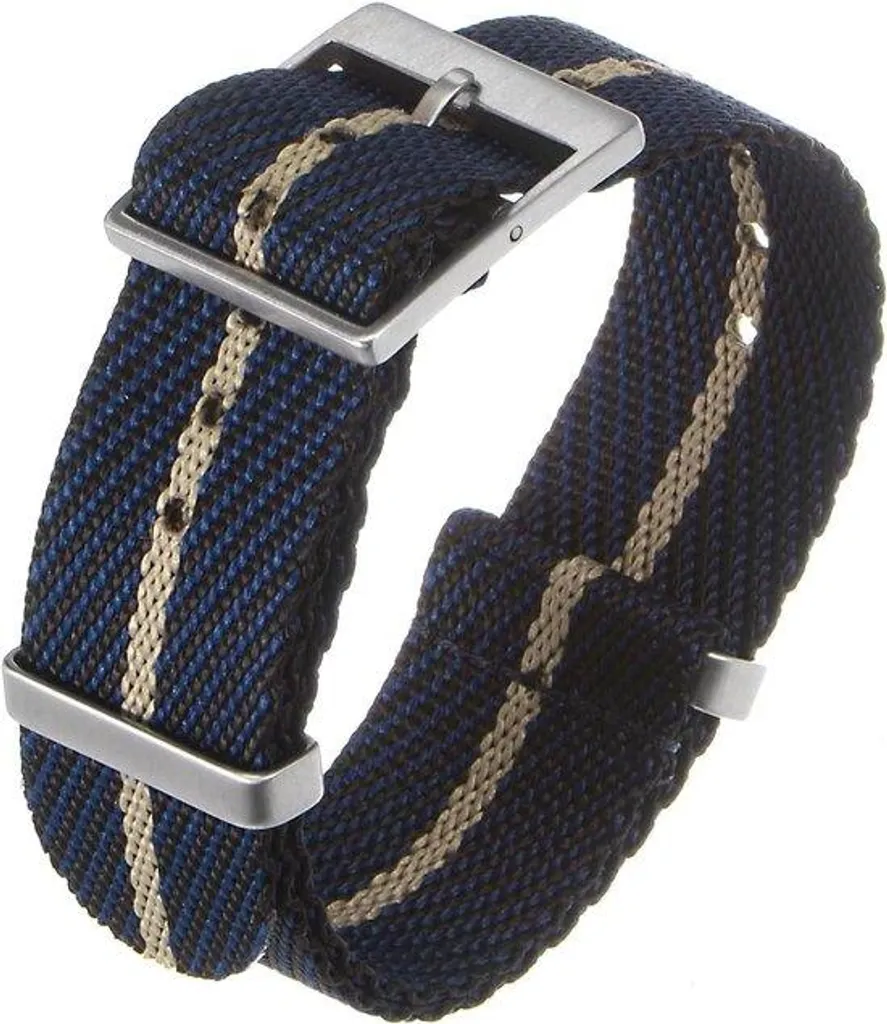 Bracelet montre en toile nylon tressé 20 mm robuste et confortable bleu