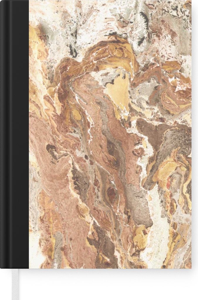 MuchoWow Notizbuch Tagebuch Haushaltsbuch Notebook A5 Braun - Granit - Kristalle - Notizblock - Notizheft - Notebook - Schreibblock - Papier