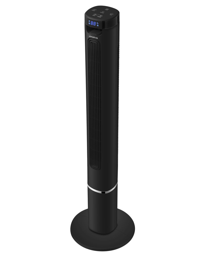 Leistungsstarker leiser Säulenventilator – Bodenventilator Climative Fresh ION, Ionisator XXL, schwarz, mit 90° Oszillation, fernbedienbar, ene...