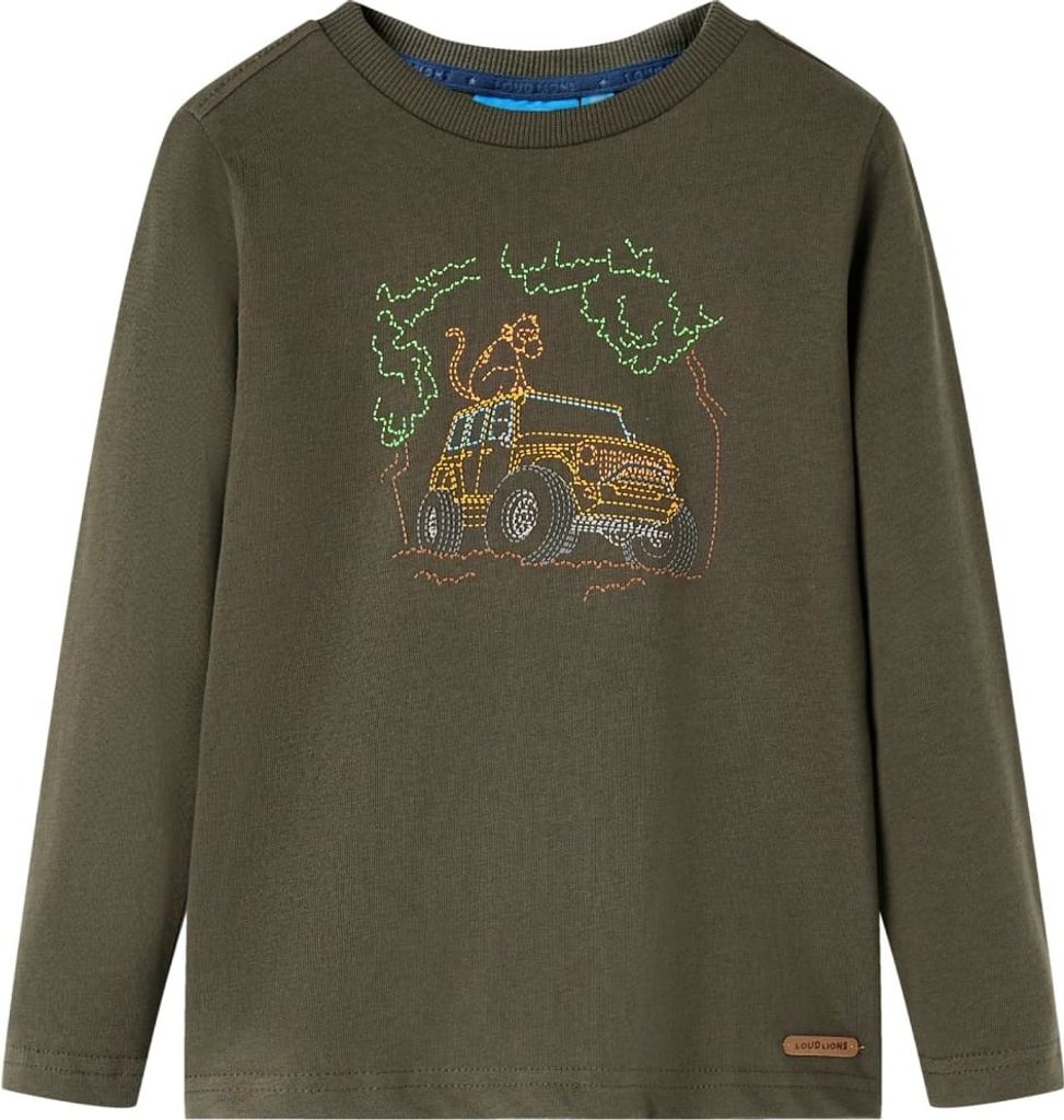 (Robust Möbel)Kinder-Langarmshirt - Modernes und langlebige - Khaki 128 Promotion111939 - Arbeitshosen