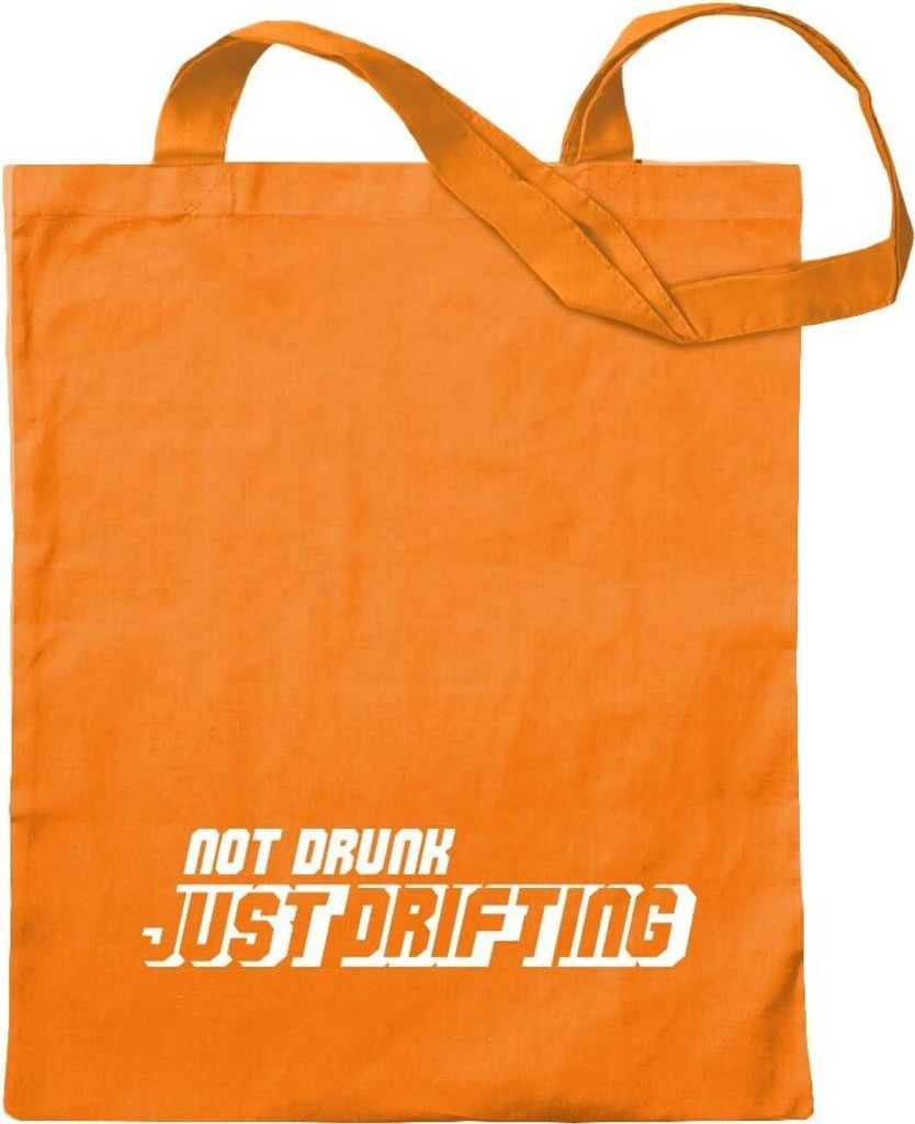 Kiwistar - Baumwolltasche - mandarin - Not drunk - just drifting - Tragetasche Stoffbeutel Umhängetasche langer Henkel