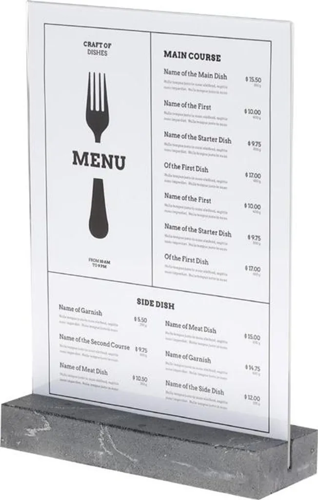 Porte-affiche A4 en polystone robuste - Finition anthracite mate design - 3