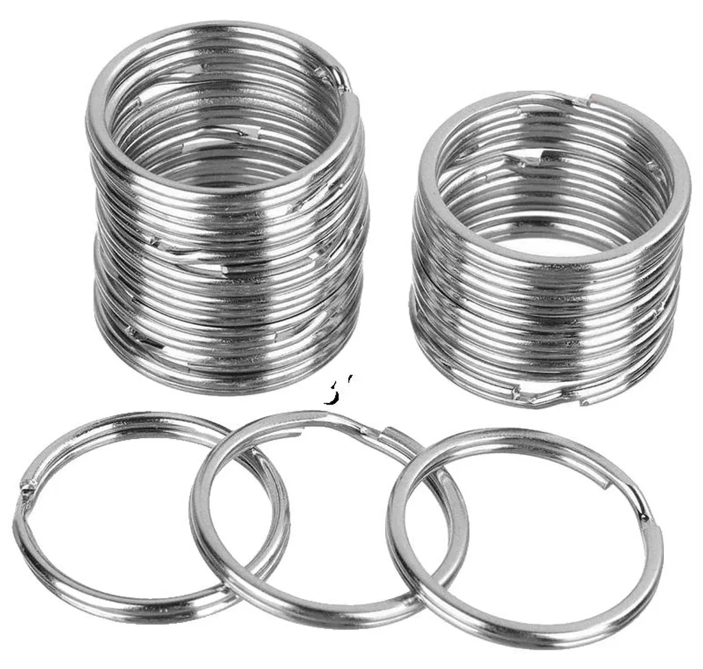 Anneaux pour porte-clés DIY, métal 30 mm, 100 pièces pour créations