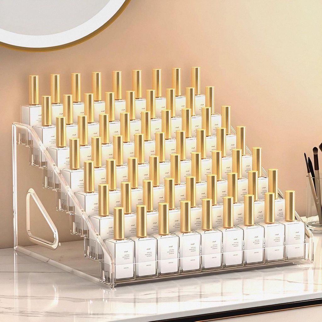 Acryl Nagellack Organizer mit 7 Schichten – Transparente Aufbewahrung für bis zu 70 Standardflaschen, ideal für Nagellack, Lippenstifte, Parfü...