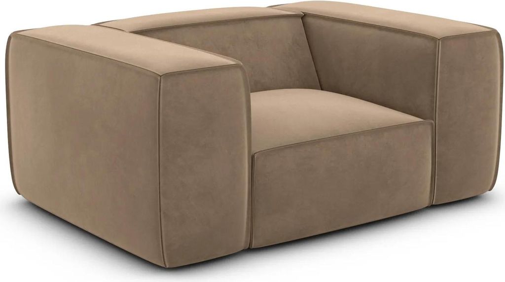 Samtstoff Sessel Arelia Braun