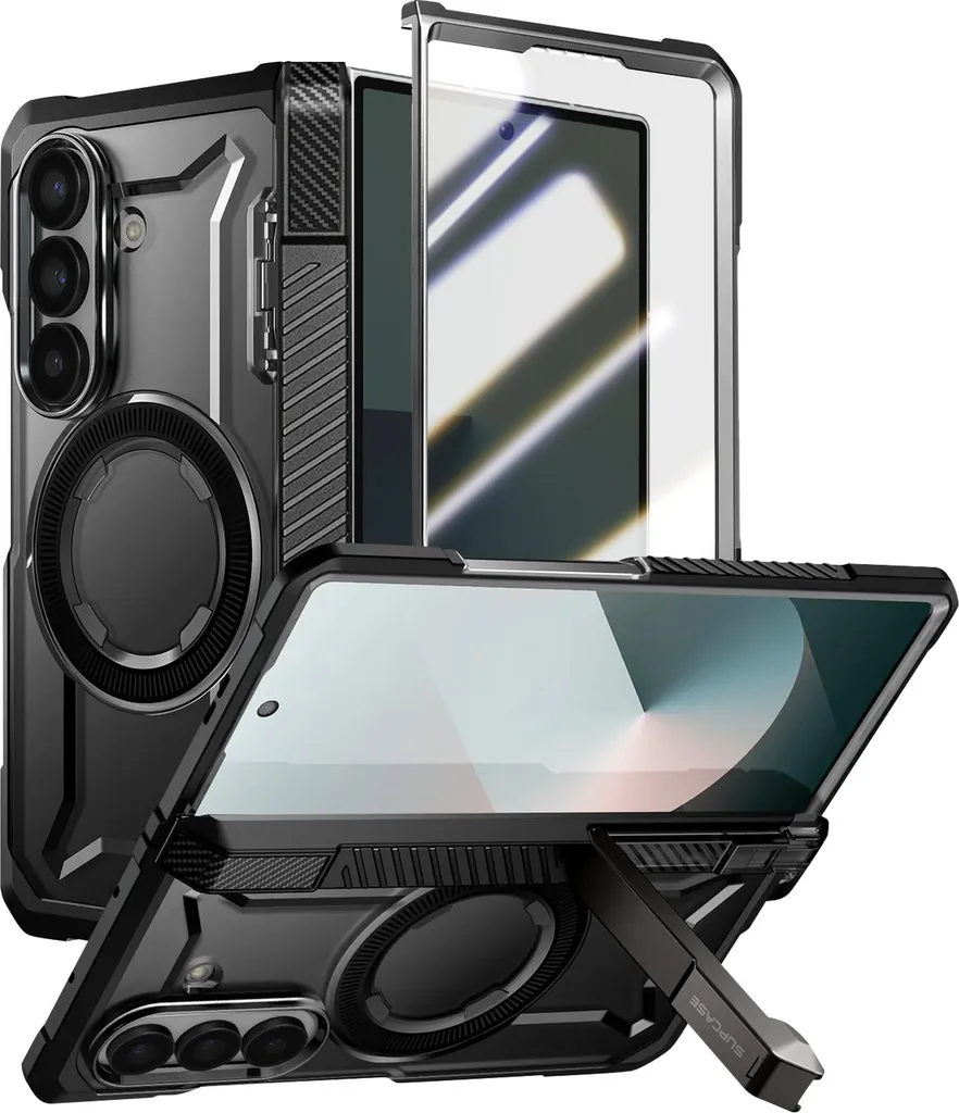 Étui intégral Galaxy Z Fold7 antichoc avec MagSafe et béquille noire - 2