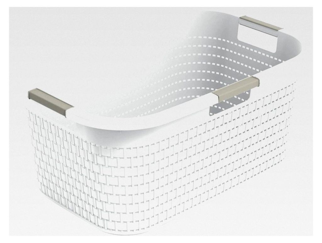 Wäschekorb 40l, Kunststoff (PP) BPA-frei, mistletoe white, 40l (58,0 x 38,9 x 25,1 cm)