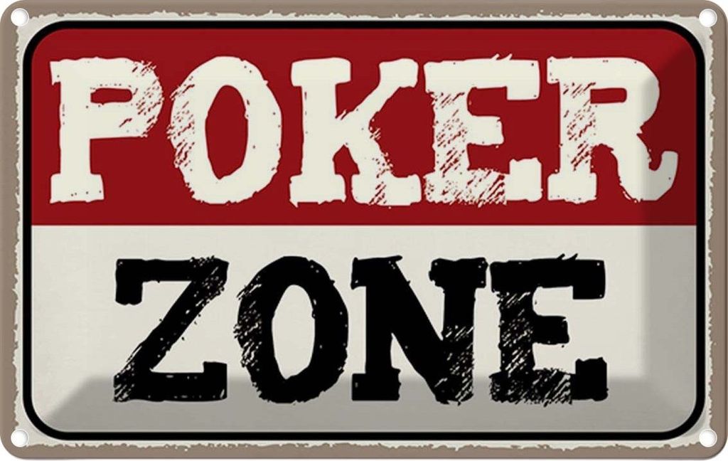 vianmo Blechschild 12x18 cm Poker Zone Sport Hobby