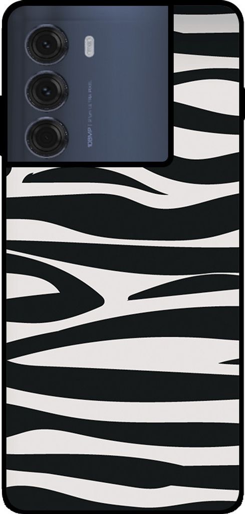 Smartphonica Handytasche passend für Motorola Moto G200 5G / Edge S30 mit Zebradruck - TPU Rückseitenschutzhülle Zebradesign - Schwarz Weiß