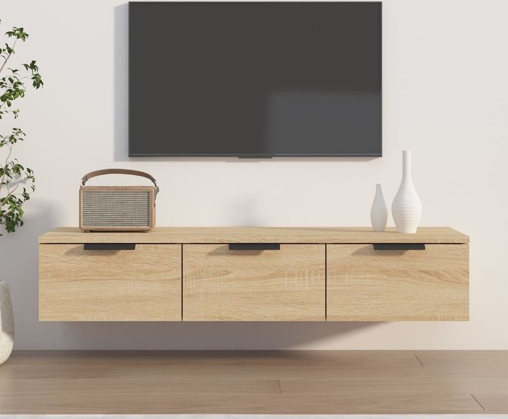 The Living Store Wandschrank Sonoma-Eiche 102x30x20 cm Holzwerkstoff