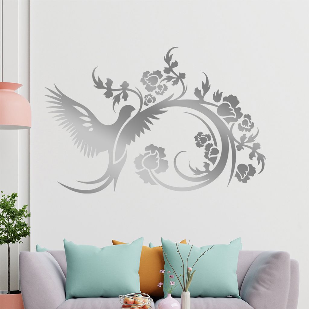Tribal Colibri Ranke Wandtattoo in 6 Größen - Wandaufkleber Wall Sticker - Dekoration, Küche, Wohnzimmer, Schlafzimmer, Badezimmer