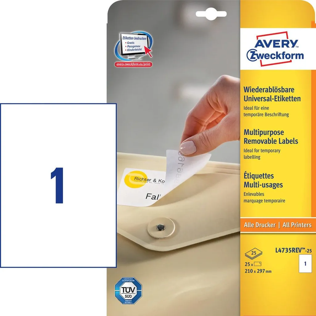 Crea Etichette Personalizzate Rimovibili con Avery L4735REV-25