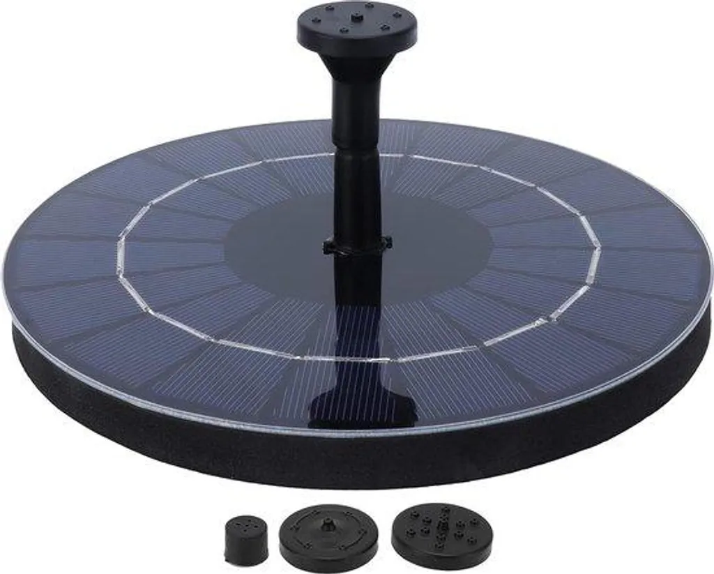 Pompe solaire flottante pour bain d'oiseaux à 4 buses d'entrée 1.5W