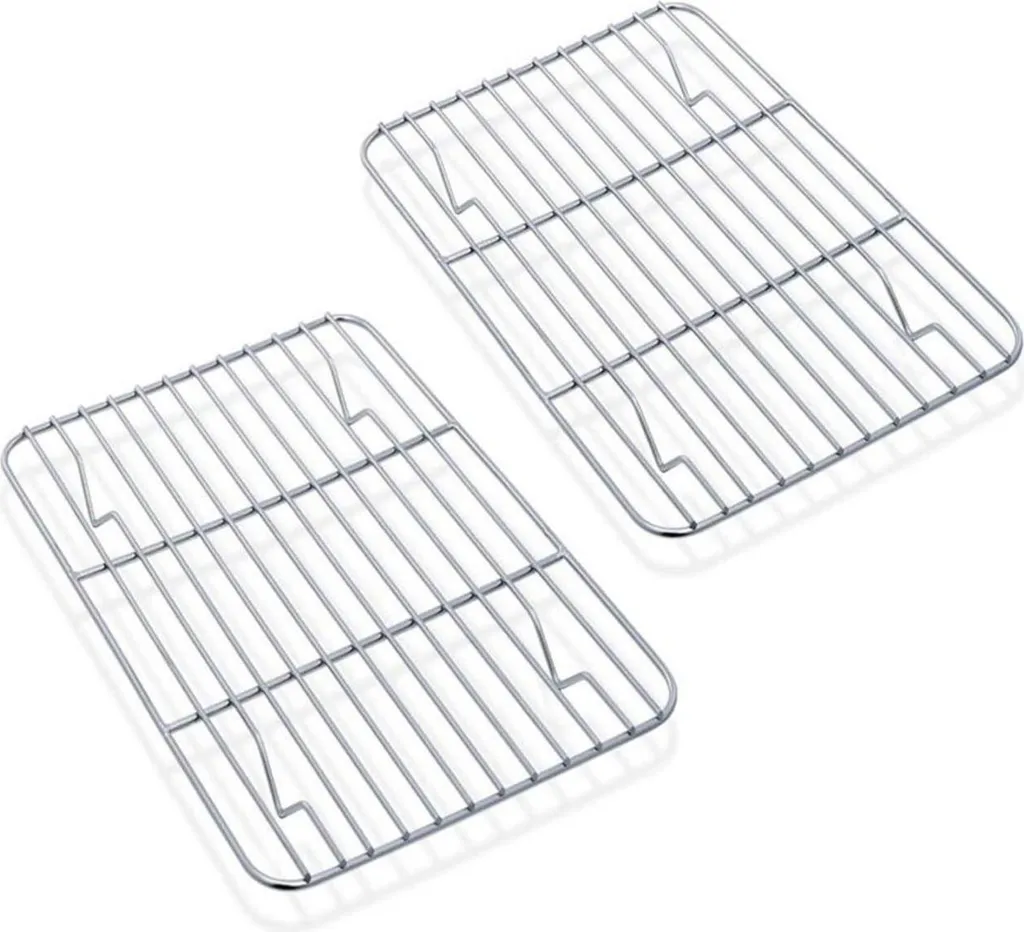 Accessori Cucina: Set 2 Griglie Design in Acciaio Inox 21,5x16 cm