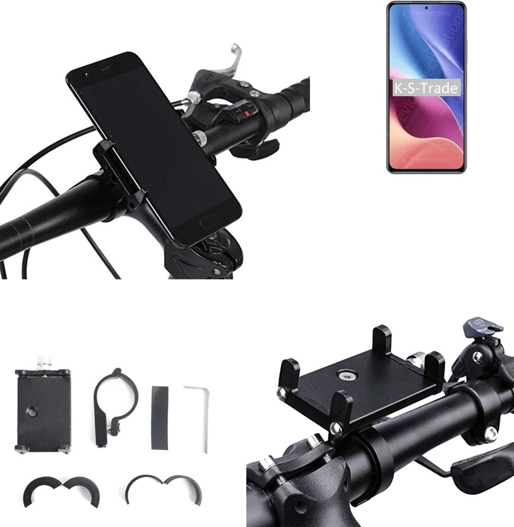 K-S-Trade Handyhalterung für das Fahrrad kompatibel mit Xiaomi Redmi K40 Pro Halter Lenkstange Fahrradhalterung Motorrad Bike Mount Befestigung