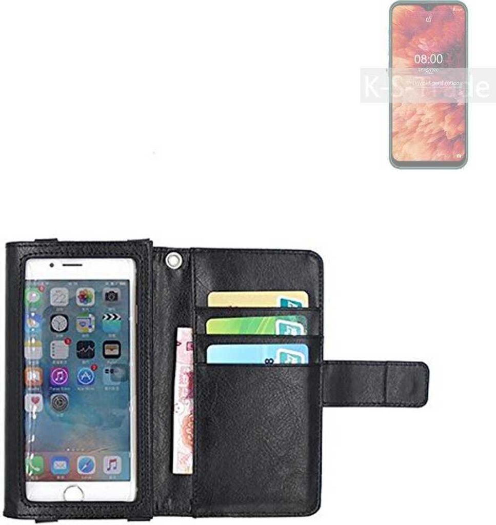 K-S-Trade Handy Hülle Schutz Hülle Kompatibel mit Ulefone Note 8P Case mit Displayschutz / Schutzfolie Flip Cover Wallet case Etui Hülle schwarz