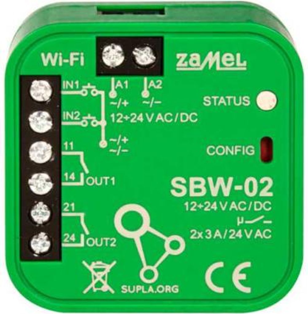 Ovládanie garážových dverí WI-FI 2-kanálové Supla Zamel Obrázok produktu 