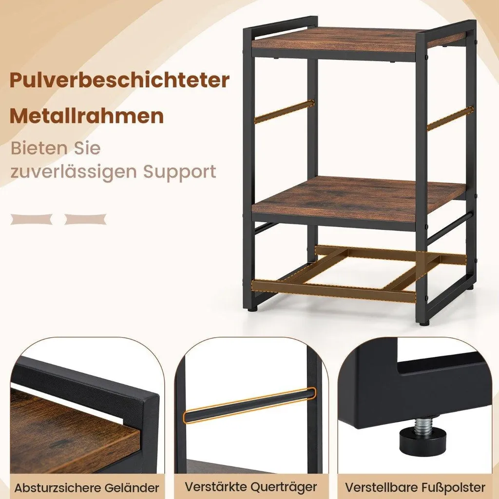 Table de nuit scandinave avec compartiment ouvert et tiroir textile