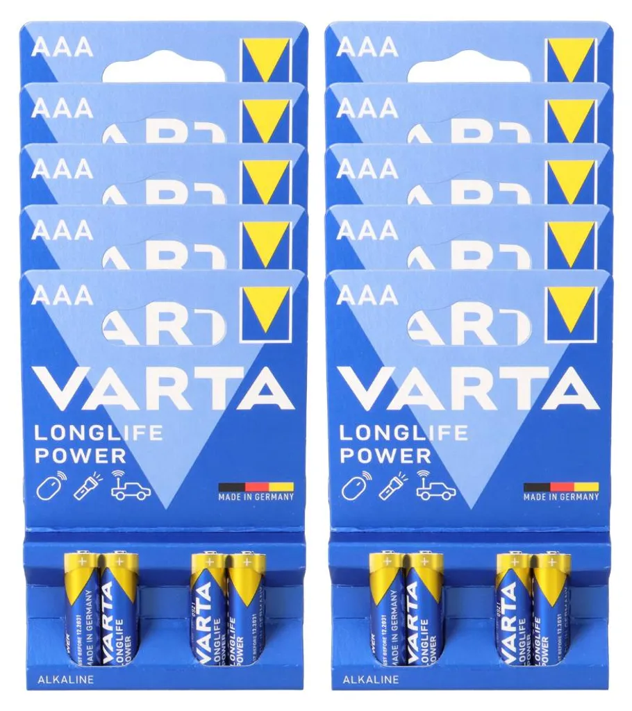 40x Varta 4903 Longlife Power Micro Batterie AAA im 4er Blister